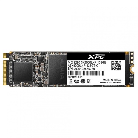 SSD ADATA, XPG SX6000 Lite, 128 GB, M.2, PCIe Gen3.0 x4, 3D TLC Nand, R/W: 1800/600 MB/s, "ASX6000LNP-128GT-C"