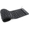 TASTATURA GEMBIRD USB, 109 taste, silicon, flexibila, water-proof, dust-proof, black, "KB-109F-B"  (timbru verde 0.8 lei)