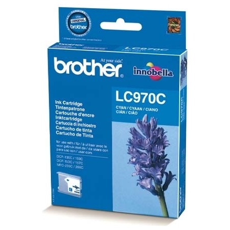 Cartus Cerneala Original Brother Cyan, LC970C, pentru DCP-135C|150C|153C|157C|235C|260C|MFC-260C, 300,, (timbru verde 0.15 lei),