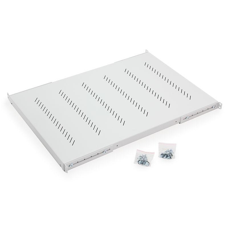 RAFT FIX perforat TRITON 1U, pt rack 19 inch, adancime 350 mm, sarcina maxima 40 Kg, gri, "RAC-UP-350-A1"