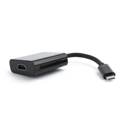 CABLU video GEMBIRD, adaptor USB 3.1 Type-C (T) la HDMI (M), 15cm, rezolutie maxima 4K UHD (3840 x 2160) la 30 Hz, negru, "A-CM-