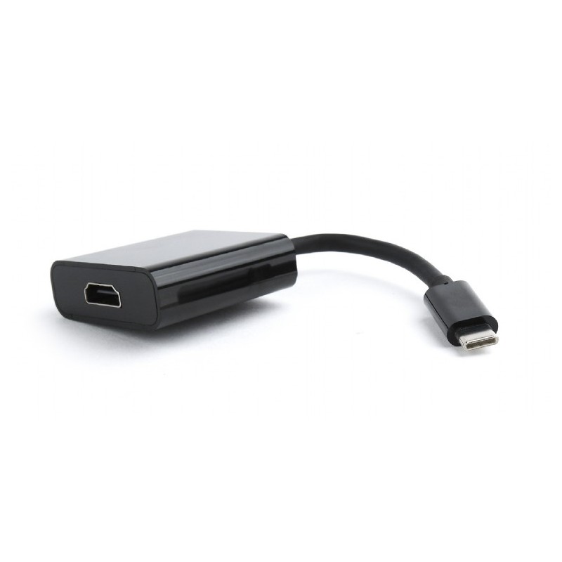 CABLU video GEMBIRD, adaptor USB 3.1 Type-C (T) la HDMI (M), 15cm, rezolutie maxima 4K UHD (3840 x 2160) la 30 Hz, negru, "A-CM-