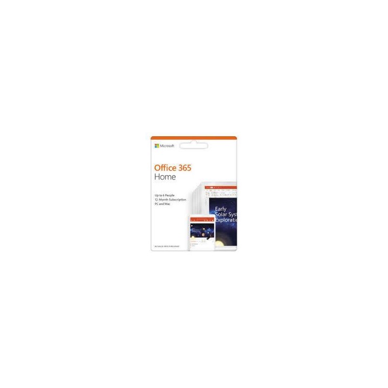 LICENTA retail MICROSOFT, tip Office 365 Home pt PC si Mac, 64/32 biti, engleza, 6 utilizatori, valabilitate 1 an, utilizare Hom