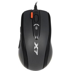 MOUSE A4tech, gaming, cu fir, USB, optic, 2000 dpi, butoane/scroll 6/1, buton selectare viteza, negru, "X-710BK" (timbru verde 0