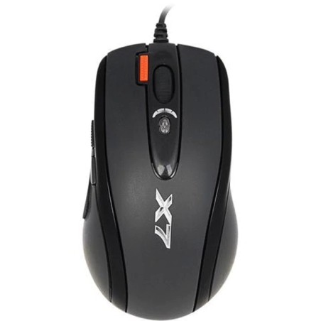 MOUSE A4tech, gaming, cu fir, USB, optic, 2000 dpi, butoane/scroll 6/1, buton selectare viteza, negru, "X-710BK" (timbru verde 0