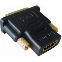 ADAPTOR video GEMBIRD, DVI-D SL (T) la HDMI (M), conectori auriti, black, "A-HDMI-DVI-2" (timbru verde 0.08 lei)