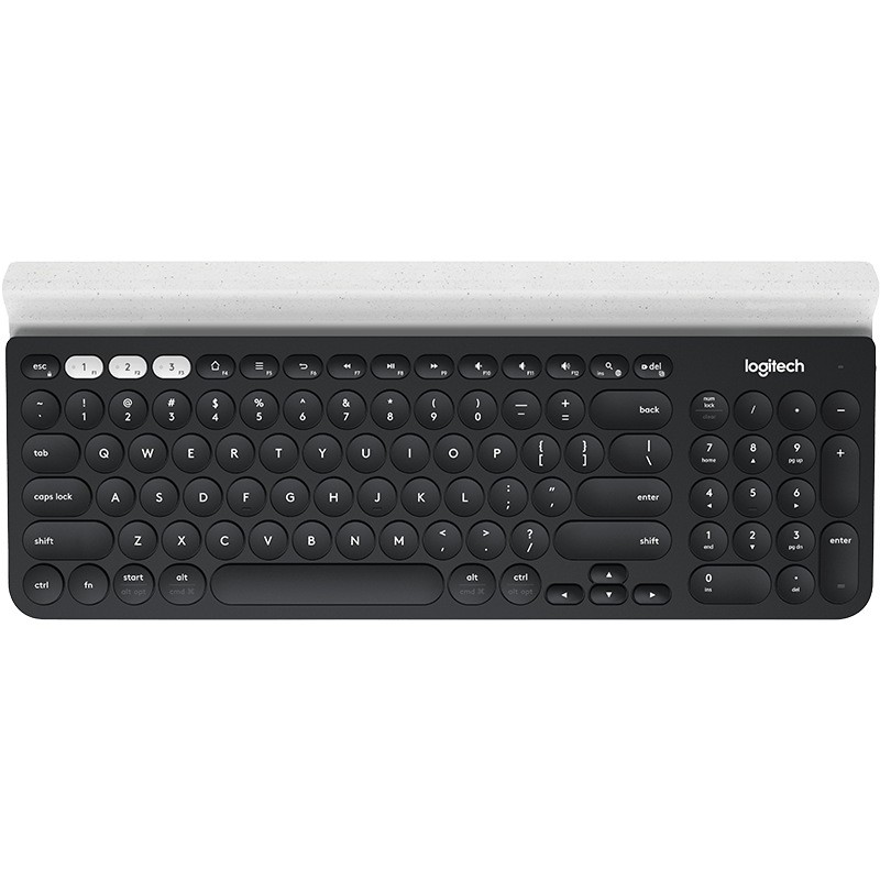 TASTATURA LOGITECH wireless &amp; bluetooth, multimedia, 1 singur receiver, negru &amp; argintiu, "K780" "920-008042"  (timbru v
