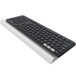 TASTATURA LOGITECH wireless &amp; bluetooth, multimedia, 1 singur receiver, negru &amp; argintiu, "K780" "920-008042"  (timbru v
