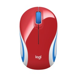 MOUSE LOGITECH, "M187", PC sau NB, wireless, 2.4GHz, optic, 1000 dpi, butoane/scroll 3/1, , rosu, "910-002732" (timbru verde 0.1