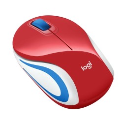 MOUSE LOGITECH, "M187", PC sau NB, wireless, 2.4GHz, optic, 1000 dpi, butoane/scroll 3/1, , rosu, "910-002732" (timbru verde 0.1