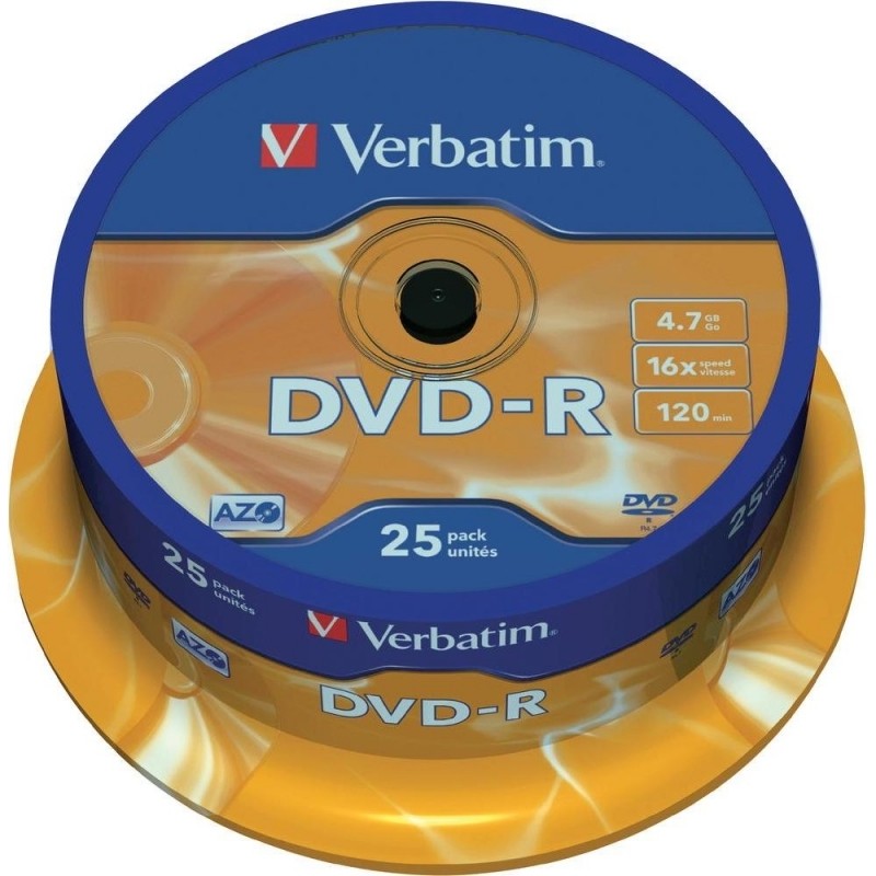 DVD-R VERBATIM  4.7GB, 120min, viteza 16x,  25 buc, Single Layer, spindle, "Matt Silver" "43522"