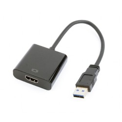 ADAPTOR video GEMBIRD, adaptor USB 3.0 (T) la HDMI (M), 15cm, rezolutie maxima Full HD (1920 x 1080) la 60Hz, negru, "A-USB3-HDM