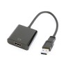 ADAPTOR video GEMBIRD, adaptor USB 3.0 (T) la HDMI (M), 15cm, rezolutie maxima Full HD (1920 x 1080) la 60Hz, negru, "A-USB3-HDM