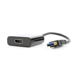 ADAPTOR video GEMBIRD, adaptor USB 3.0 (T) la HDMI (M), 15cm, rezolutie maxima Full HD (1920 x 1080) la 60Hz, negru, "A-USB3-HDM