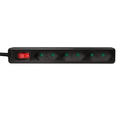PRELUNGITOR LOGILINK, Euro skt x 3, conectare prin Schuko (T), cablu 1.5 m, 7.5 A, protectie contact accidental, negru, "LPS230B