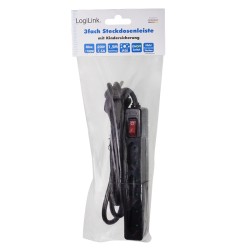 PRELUNGITOR LOGILINK, Euro skt x 3, conectare prin Schuko (T), cablu 1.5 m, 7.5 A, protectie contact accidental, negru, "LPS230B