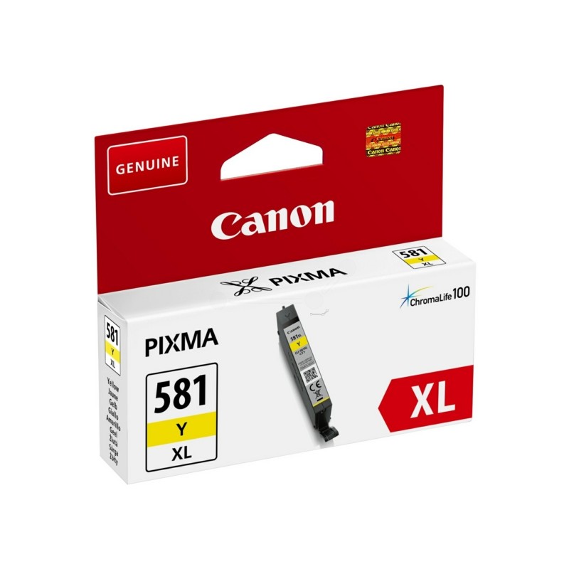 Cartus Cerneala Original Canon Yellow, CLI-581XLY, pentru Pixma TR7550|TR8550|TS6150|TS6250|TS705|TS8150|TS8250|TS9150|TS9155|TS