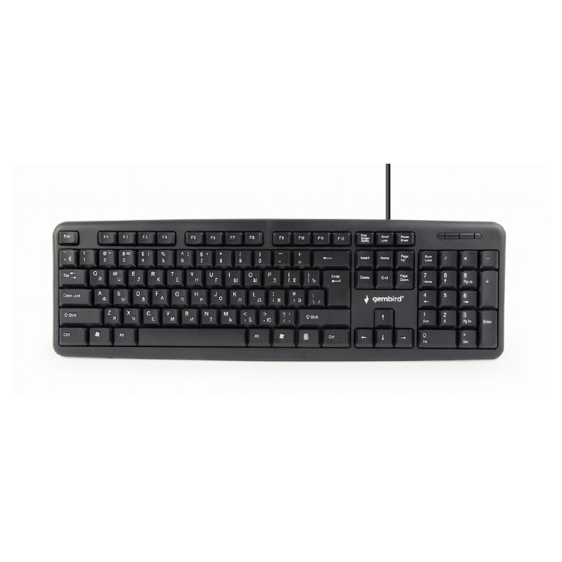 TASTATURA GEMBIRD USB, 104 taste, caractere rusesti, black, "KB-U-103-RU"  (timbru verde 0.8 lei)