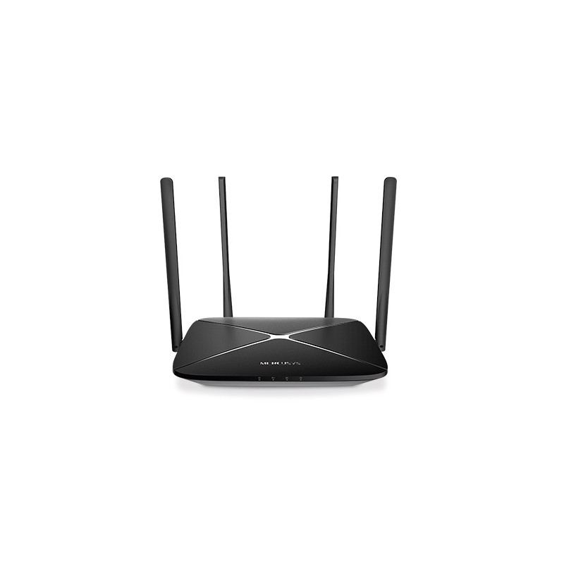 ROUTER MERCUSYS wireless 1200Mbps, 3 porturi 10/100/1000Mbps, Dual Band AC1200 "AC12G" (timbru verde 0.8 lei)
