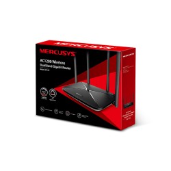 ROUTER MERCUSYS wireless 1200Mbps, 3 porturi 10/100/1000Mbps, Dual Band AC1200 "AC12G" (timbru verde 0.8 lei)