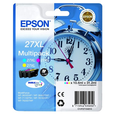 Combo-Pack Original Epson CMY, nr.27XL, pentru WorkForce WF-7110|WF-7610,  , (timbru verde 0.45 lei), "C13T27154012"(RAPO)