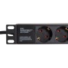 PDU LOGILINK 1U pt. rack 19 inch, 9 prize Schuko, intrare Schuko, max 16 A, 2 m, "PDU9C03" (timbru verde 0.8 lei)