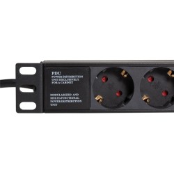 PDU LOGILINK 1U pt. rack 19 inch, 9 prize Schuko, intrare Schuko, max 16 A, 2 m, "PDU9C03" (timbru verde 0.8 lei)