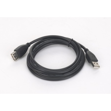 CABLU USB GEMBIRD prelungitor, USB 2.0 (T) la USB 2.0 (M), 3m, conectori auriti, negru, "CCP-USB2-AMAF-10" (timbru verde 0.18 le