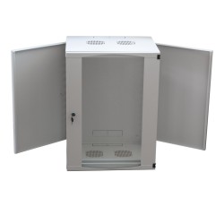 CABINET 19" LOGILINK   6U 540x450mm, fixare pe perete, Flatpack (dezasamblat),  Light Grey, usa sticla cu blocare, otel 1.2mm, s