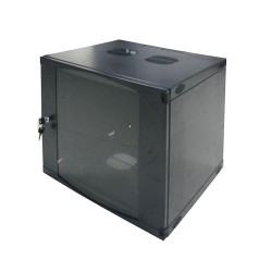 CABINET 19" LOGILINK   9U 540x450mm, fixare pe perete, Flatpack (dezasamblat),  Black, usa sticla cu blocare, otel 1.2mm, sarcin