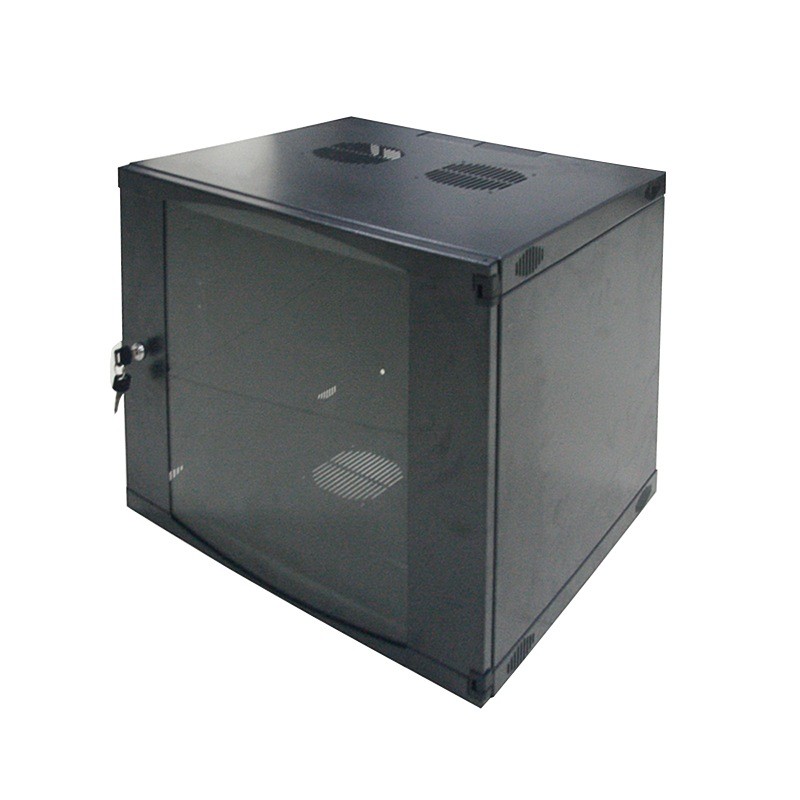 CABINET 19" LOGILINK   9U 540x450mm, fixare pe perete, Flatpack (dezasamblat),  Black, usa sticla cu blocare, otel 1.2mm, sarcin