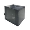 CABINET 19" LOGILINK   9U 540x450mm, fixare pe perete, Flatpack (dezasamblat),  Black, usa sticla cu blocare, otel 1.2mm, sarcin