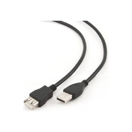 CABLU USB GEMBIRD prelungitor, USB 2.0 (T) la USB 2.0 (M), 4.5m, conectori auriti, negru, "CCP-USB2-AMAF-15C" (timbru verde 0.18