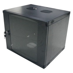 CABINET 19" LOGILINK  15U 540 x450mm, fixare pe perete, Flatpack (dezasamblat),  Black, usa sticla cu blocare, otel 1.2mm, sarci