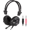 CASTI A4tech, "ComfortFIt", cu fir, standard, utilizare multimedia, microfon pe brat, conectare prin Jack 3.5 mm x 2, negru, "HS