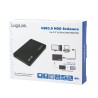 RACK extern LOGILINK, pt HDD/SSD, 2.5 inch, S-ATA, interfata PC USB 3.0, plastic, negru, "UA0256" (timbru verde 0.8 lei)