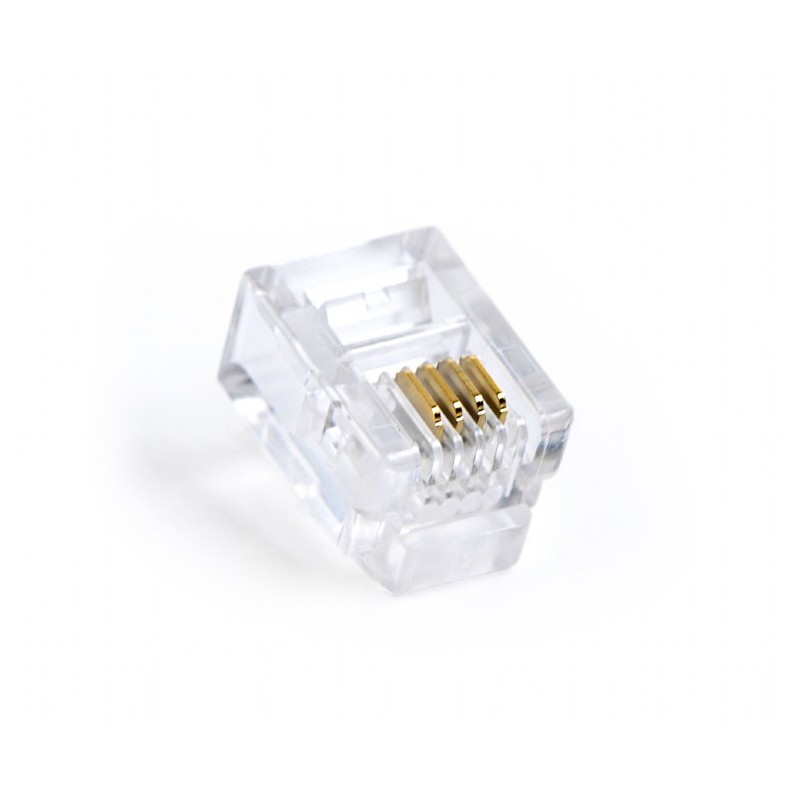 MUFA RJ-11 GEMBIRD pt. cablu telefon, telefon, RJ-11 (T), plastic, 100 buc, "MP-6P4C/100"