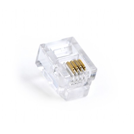 MUFA RJ-11 GEMBIRD pt. cablu telefon, telefon, RJ-11 (T), plastic, 100 buc, "MP-6P4C/100"