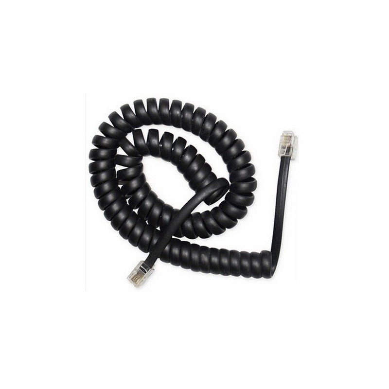 CABLU TELEFONIC GEMBIRD 4P4C,  2m, RJ10, black, spiralat, "TC4P4CS-2M" (timbru verde 0.08 lei)