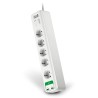 PRELUNGITOR APC, Schuko x 5, conectare prin Schuko (T), USB x 2, cablu 2 m, 10 A, protectie supratensiune, alb, "PM5U-GR" (timbr