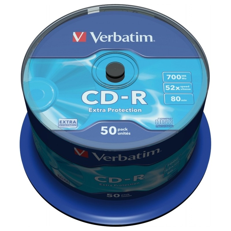 CD-R VERBATIM  700MB, 80min, viteza 52x,  50 buc, spindle, "43351"