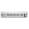 PRELUNGITOR APC, Schuko x 5, conectare prin Schuko (T), USB x 2, cablu 2 m, 10 A, protectie supratensiune, alb, "PM5U-GR" (timbr