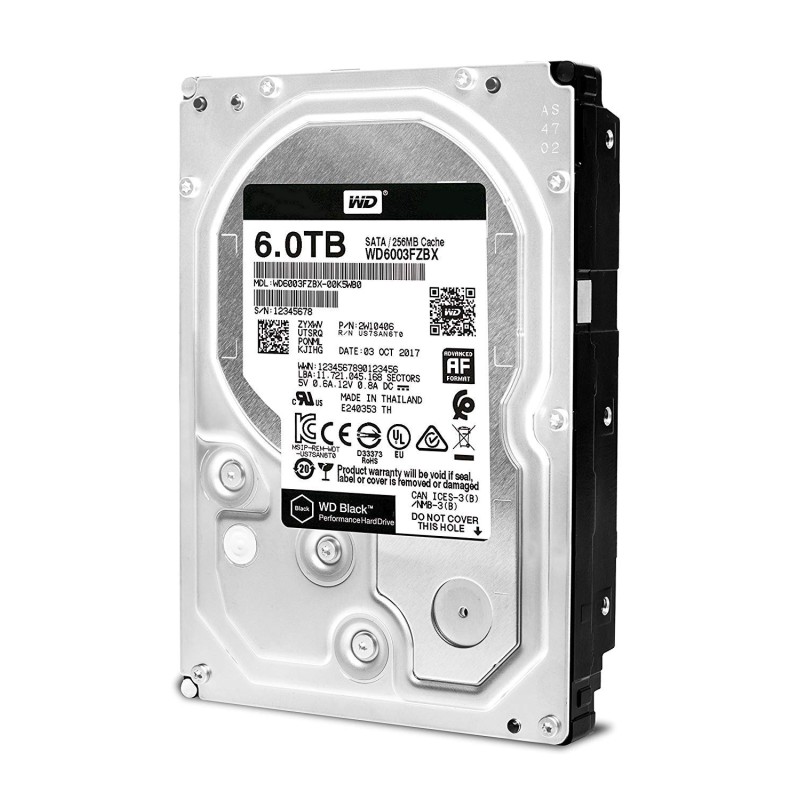 HDD WD 6 TB, Black, 7.200 rpm, buffer 256 MB, pt. desktop PC, "WD6003FZBX"