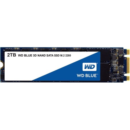 SSD WD, Blue, 2 TB, M.2, S-ATA 3, 3D Nand, R/W: 560/530 MB/s, "WDS200T2B0B"
