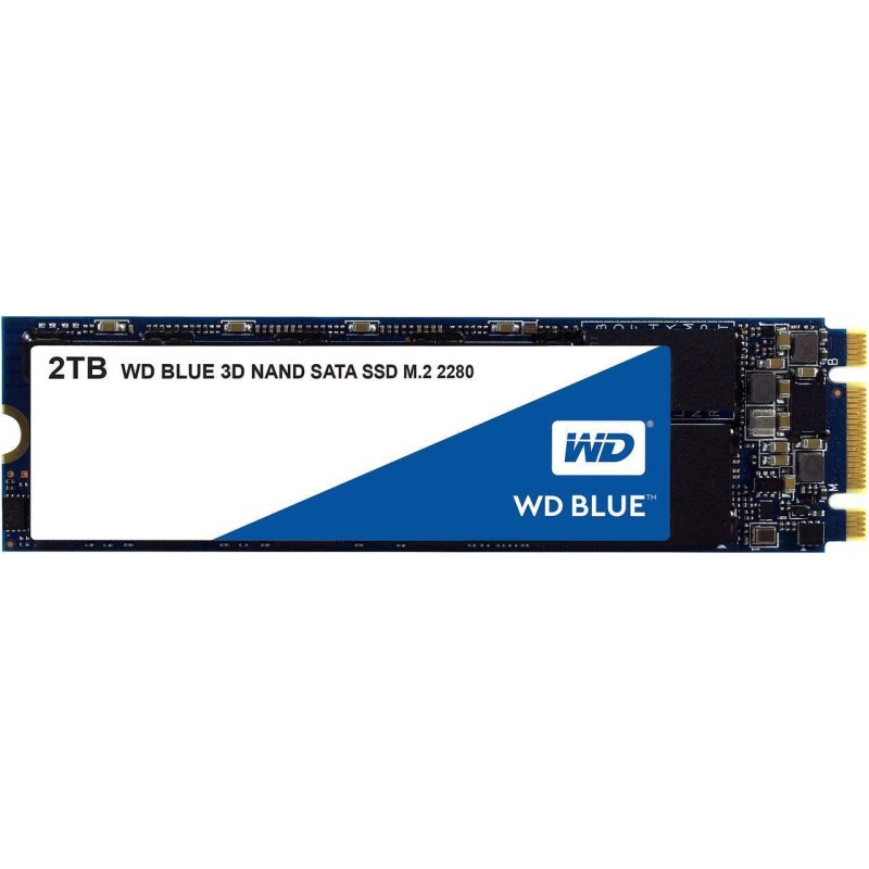 SSD WD, Blue, 2 TB, M.2, S-ATA 3, 3D Nand, R/W: 560/530 MB/s, "WDS200T2B0B"
