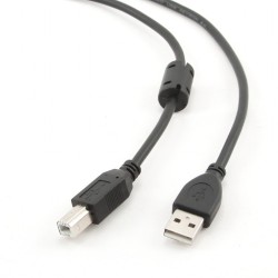 CABLU USB GEMBIRD pt. imprimanta, USB 2.0 (T) la USB 2.0 Type-B (T), 4.5m, premium, conectori auriti, black, "CCF-USB2-AMBM-15" 