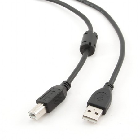CABLU USB GEMBIRD pt. imprimanta, USB 2.0 (T) la USB 2.0 Type-B (T), 4.5m, premium, conectori auriti, black, "CCF-USB2-AMBM-15" 