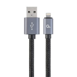 CABLU alimentare si date GEMBIRD, pt. smartphone, USB 2.0 (T) la Lightning (T), 1.8m, premium, conectori auriti, cablu cu implet