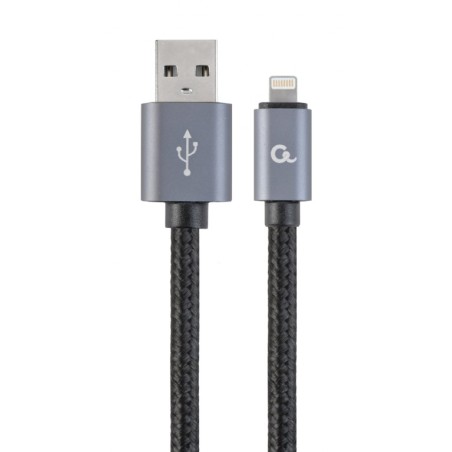 CABLU alimentare si date GEMBIRD, pt. smartphone, USB 2.0 (T) la Lightning (T), 1.8m, premium, conectori auriti, cablu cu implet