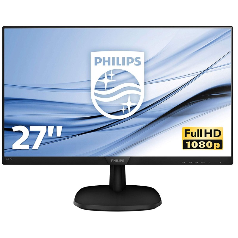 MONITOR PHILIPS 27", home, office, IPS, Full HD (1920 x 1080), Wide, 250 cd/mp, 8 ms, VGA, DVI, "273V7QSB/00" (timbru verde 7 le